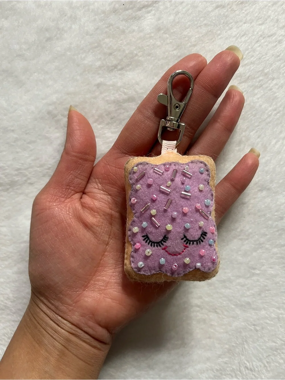 Pop tart  Cute Lavender Sprinkle Toast Keychain Charm